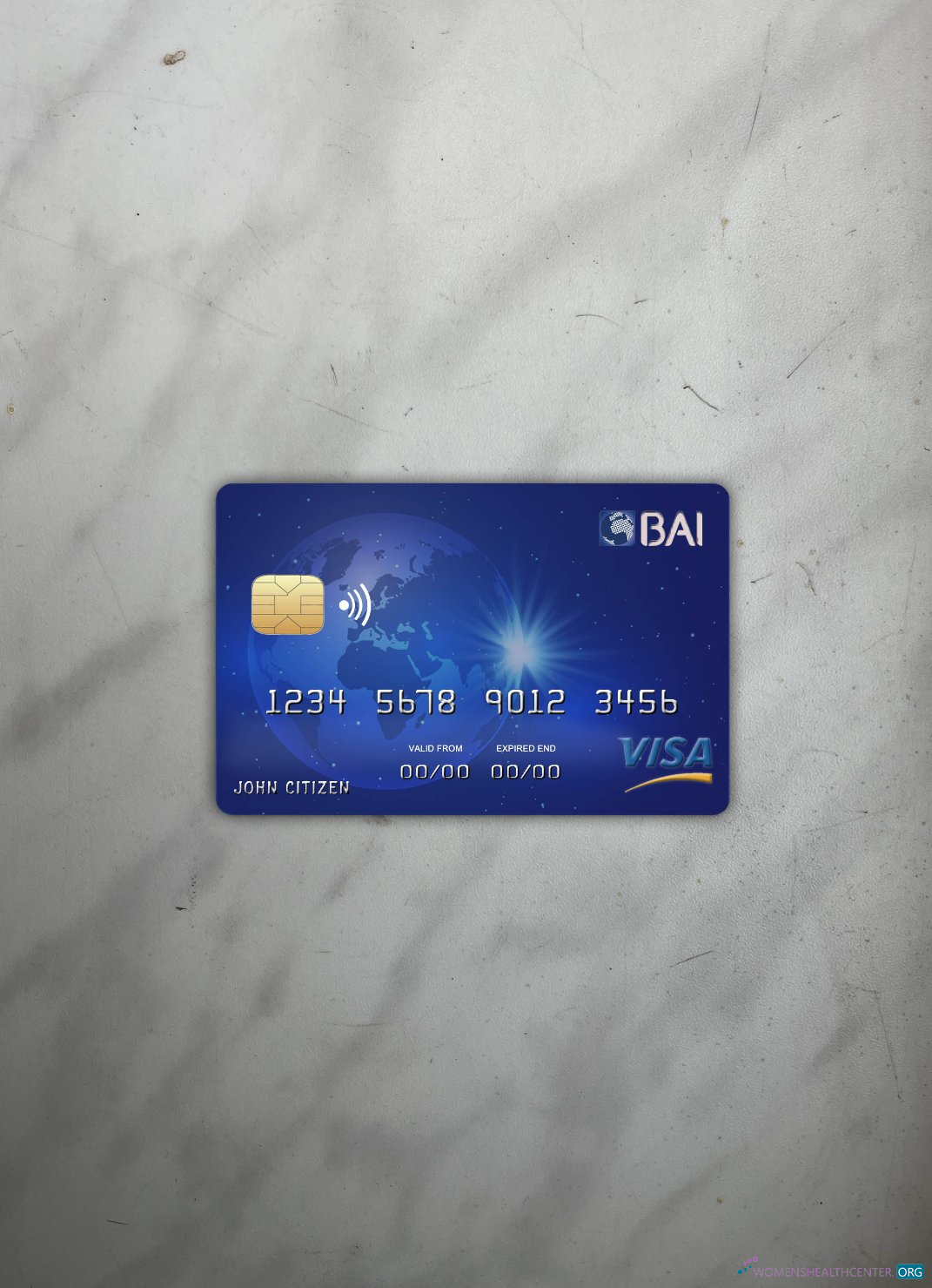 Download Cabo Verde BAI bank visa card photolook front Photoshop template